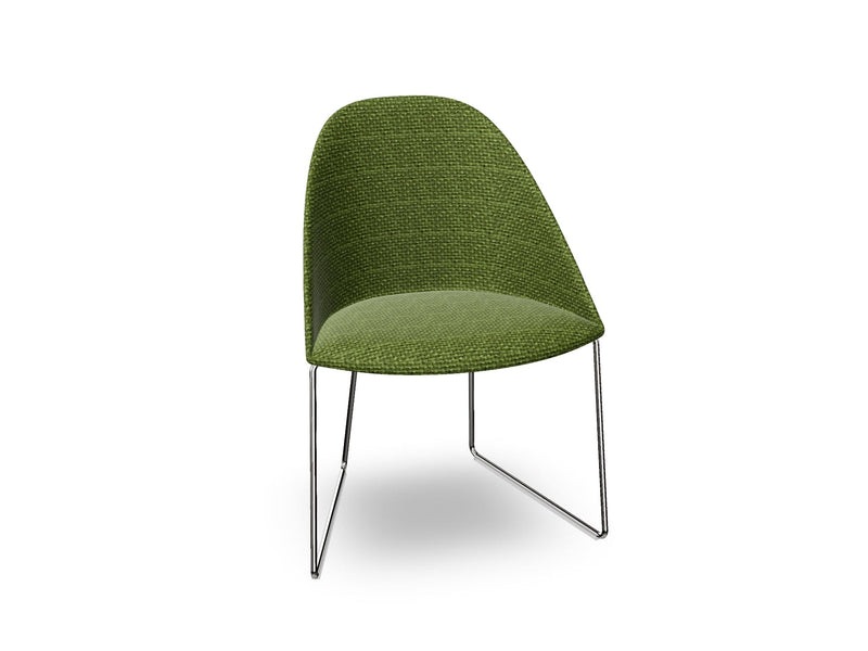 Cila Fully Upholstered Chair With Sled Base Chairs Arper 