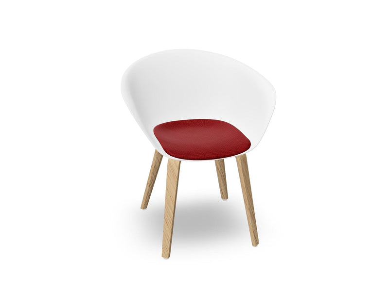 Duna 02 Wood Leg Chair With Seat Cushion Chairs Arper 