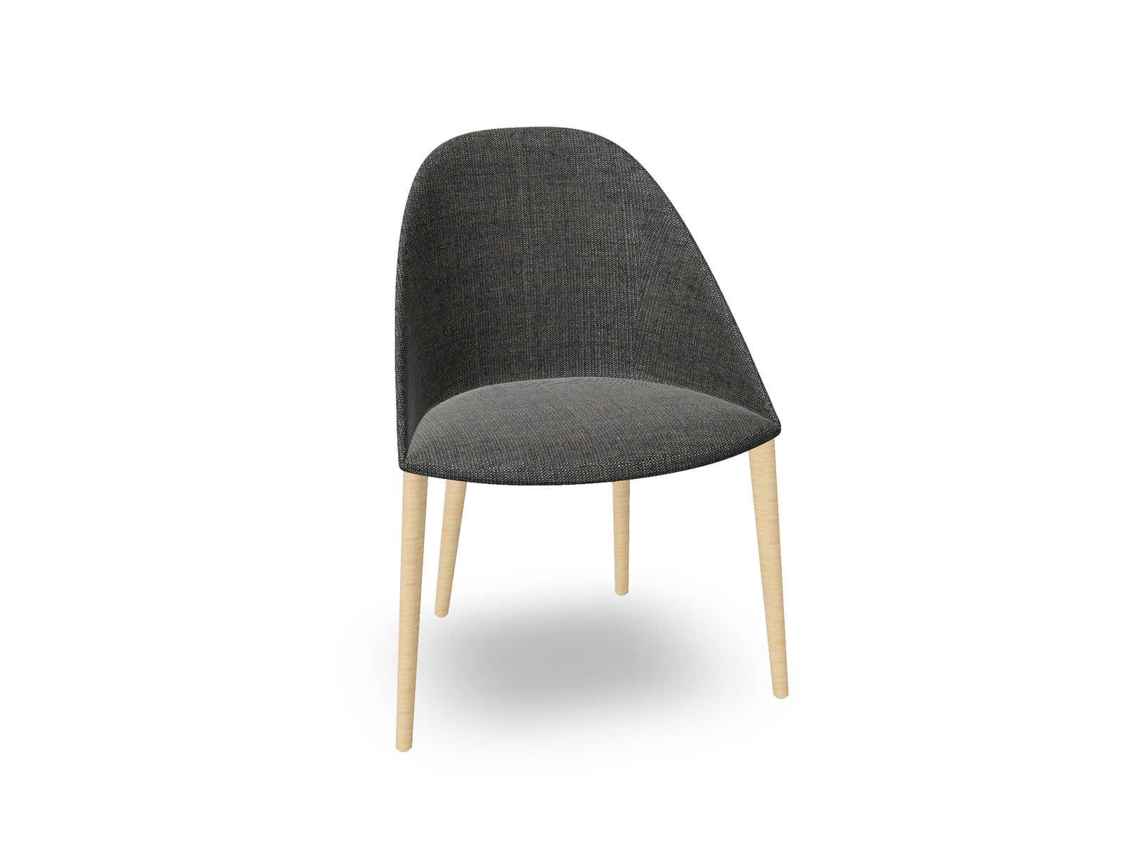 Cila Fully Upholstered Chair With Timber Oak Four-leg Base