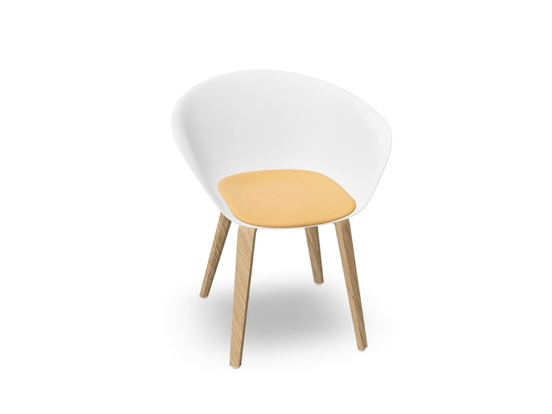 Duna 02 Wood Leg Chair With Seat Cushion Chairs Arper 
