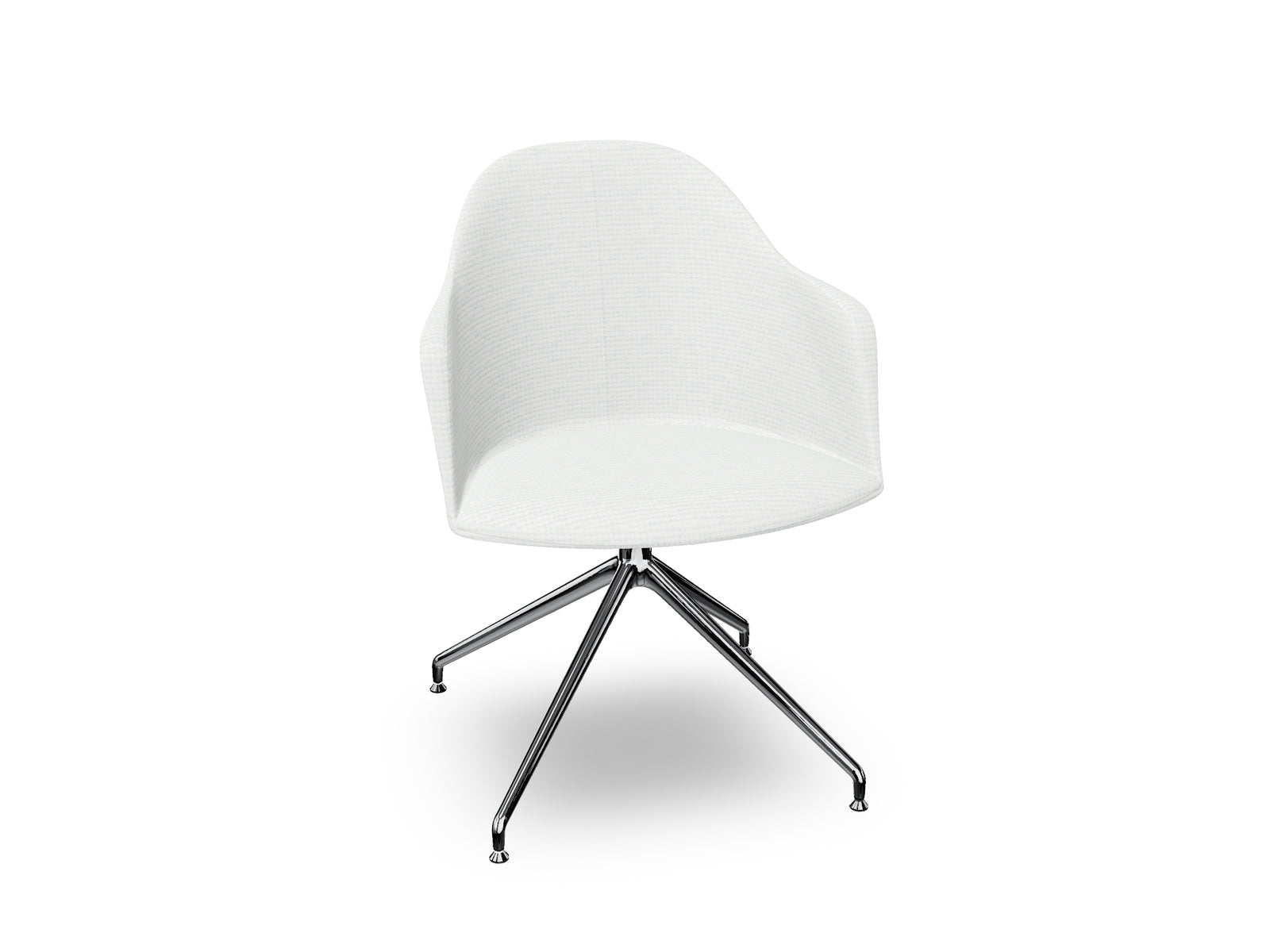 Cila Fully Upholstered Armchair With Swivel Trestle Base