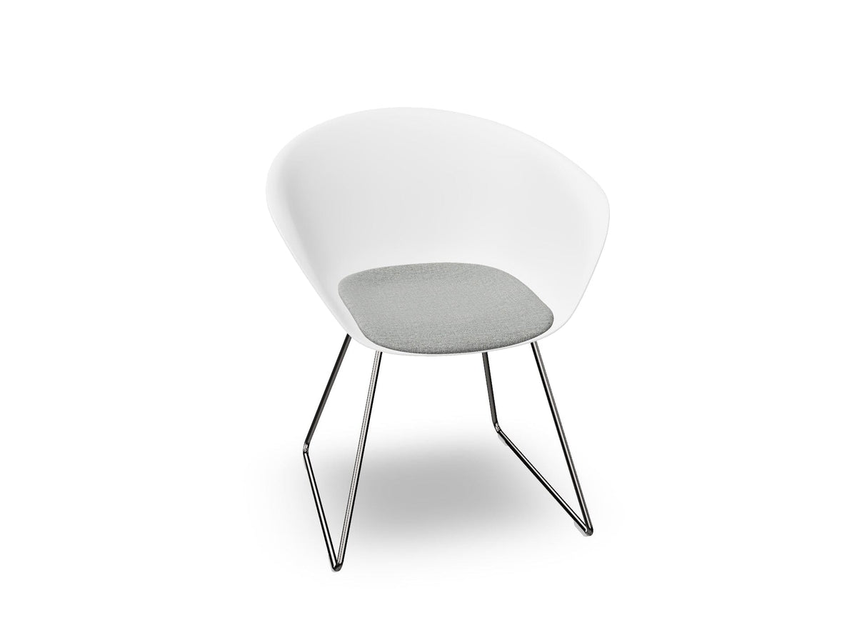 Duna 02 Sled Base Chair With Seat Cushion Chairs Arper 