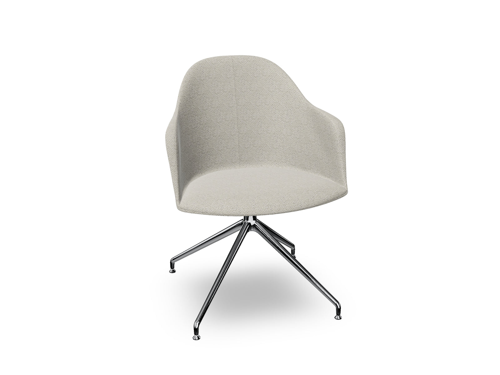 Cila Fully Upholstered Armchair With Swivel Trestle Base