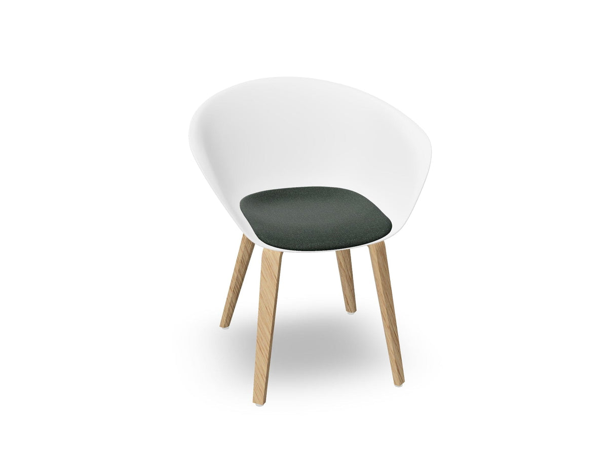 Duna 02 Wood Leg Chair With Seat Cushion Chairs Arper 