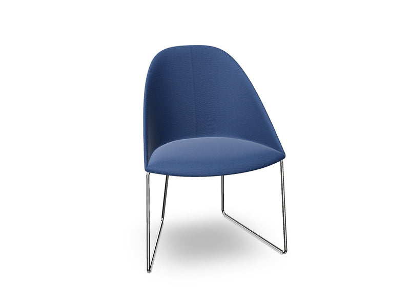 Cila Fully Upholstered Chair With Sled Base Chairs Arper 