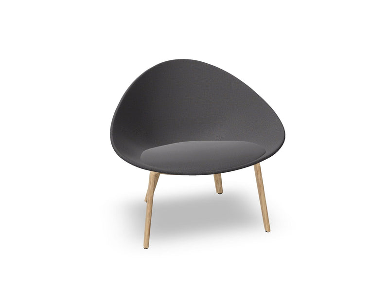 Adell 4 Leg Wood Lounge Chair With Fully Upholstered lounge chair Arper 