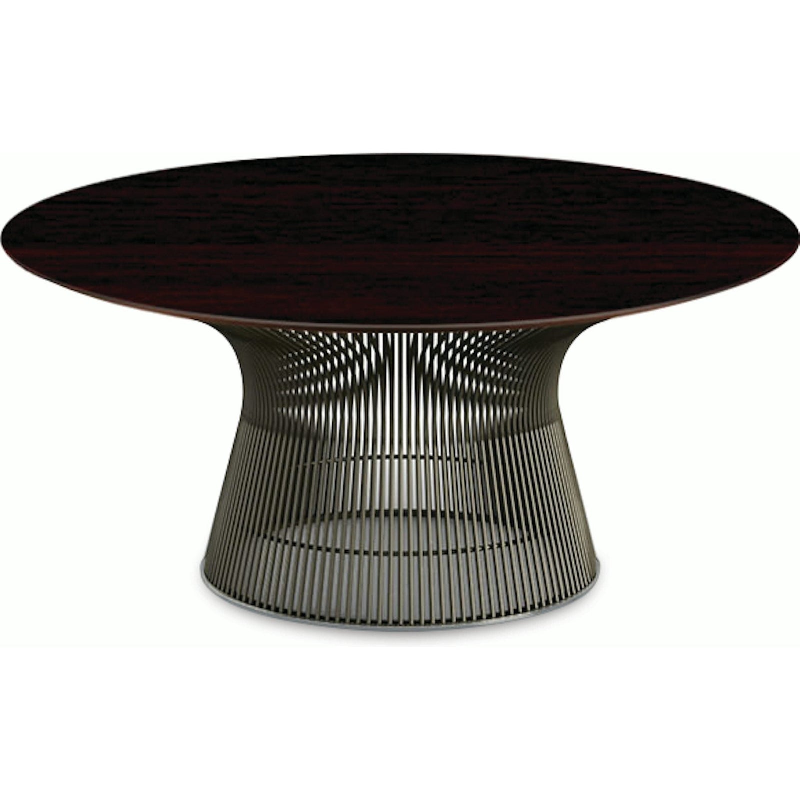 Platner Bronze 36" Coffee Table Coffee Tables Knoll Veneer Reff Dark Cherry Top 