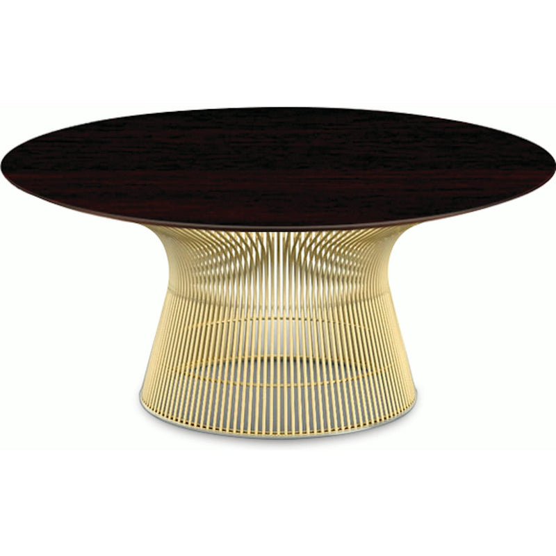 Platner Coffee Table - 36" in Gold Coffee Tables Knoll 18K Gold plated Reef Dark Cherry 