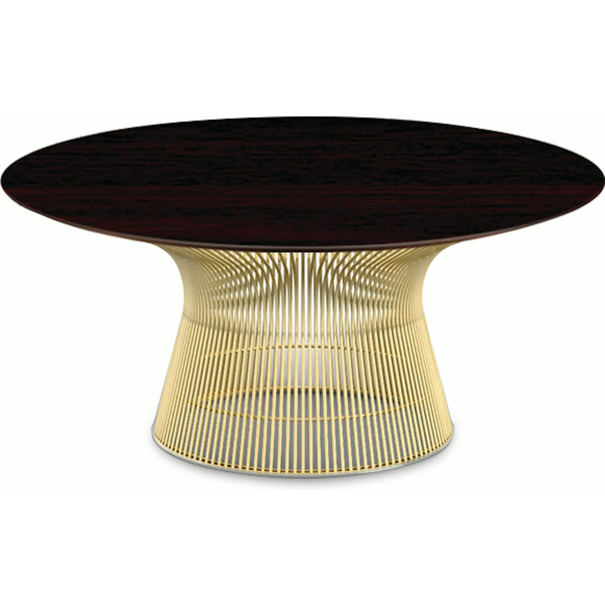Platner Coffee Table - 36&quot; in Gold Coffee Tables Knoll 18K Gold plated Reef Dark Cherry 