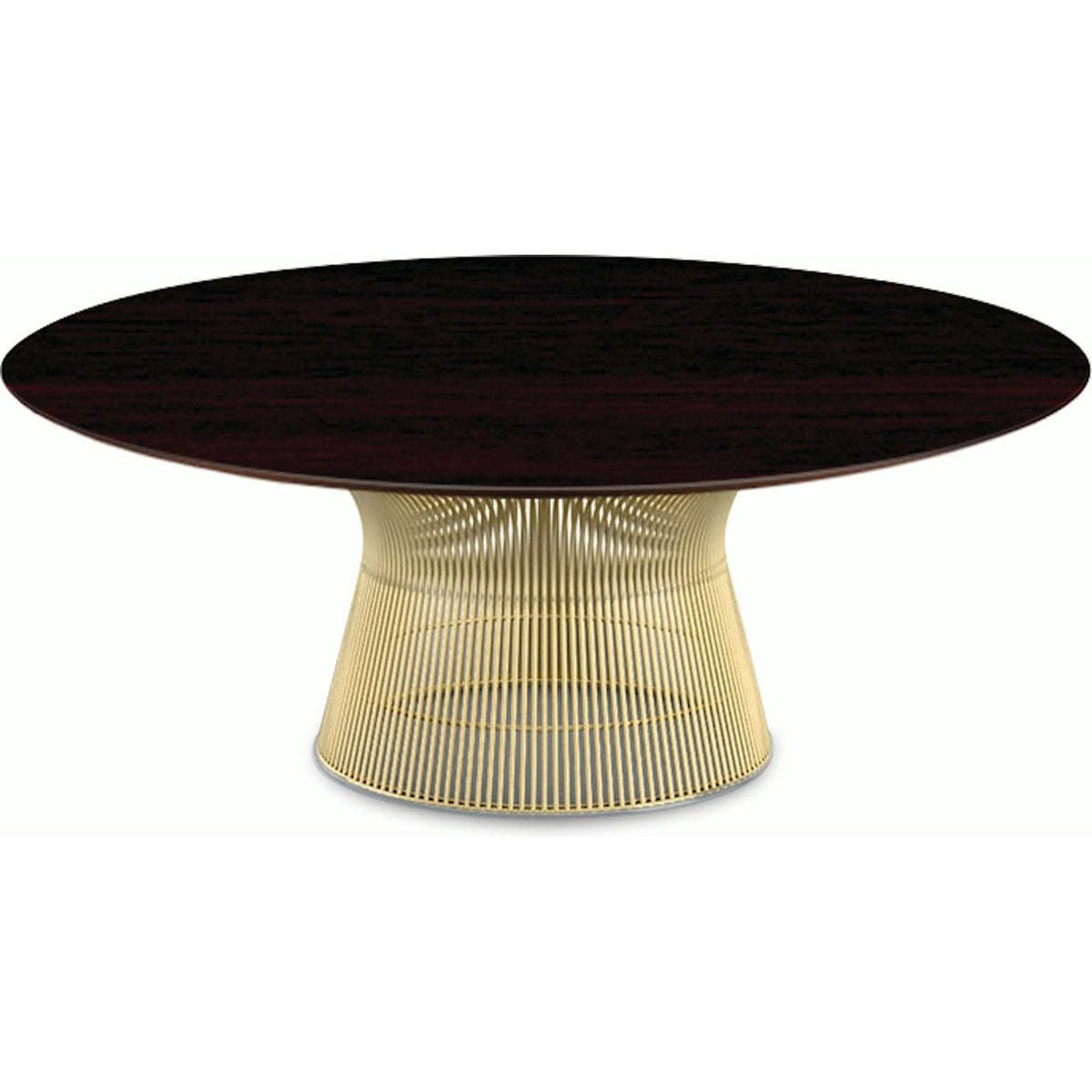 Platner Coffee Table - 42&quot; in Gold Coffee Tables Knoll 18K Gold plated Reef Dark Cherry 