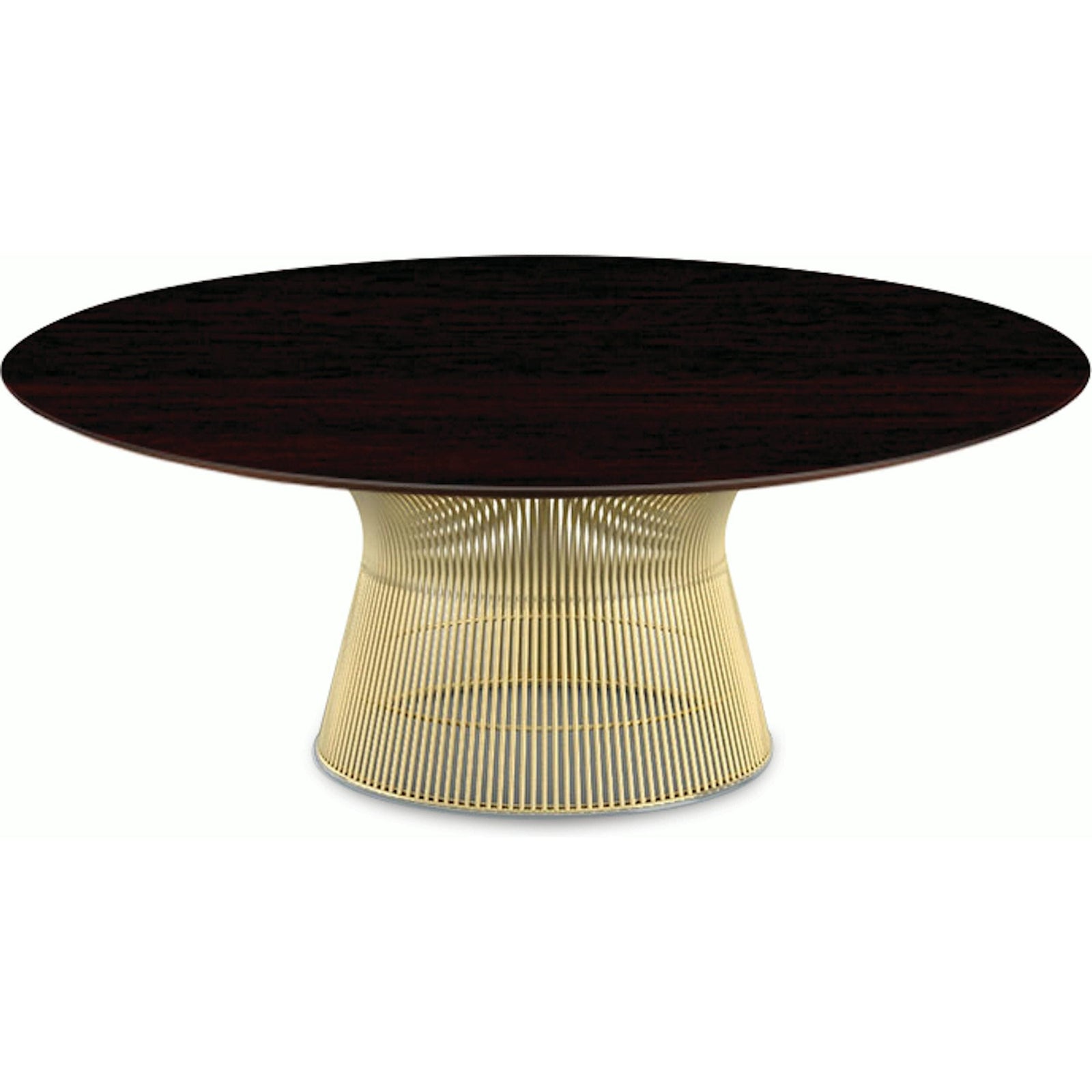 Platner Coffee Table - 42" in Gold Coffee Tables Knoll 18K Gold plated Reef Dark Cherry 