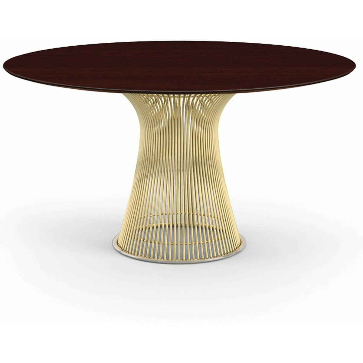 Platner Dining Table - 54 Inch Dining Tables Knoll 18K Gold Plated Dark Cherry 