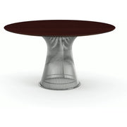 Platner Dining Table - 54 Inch Dining Tables Knoll Polished Nickel Dark Cherry 