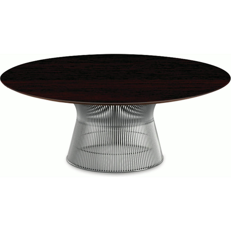 Platner Nickel 42" Coffee Table Coffee Tables Knoll Reff Dark Cherry 