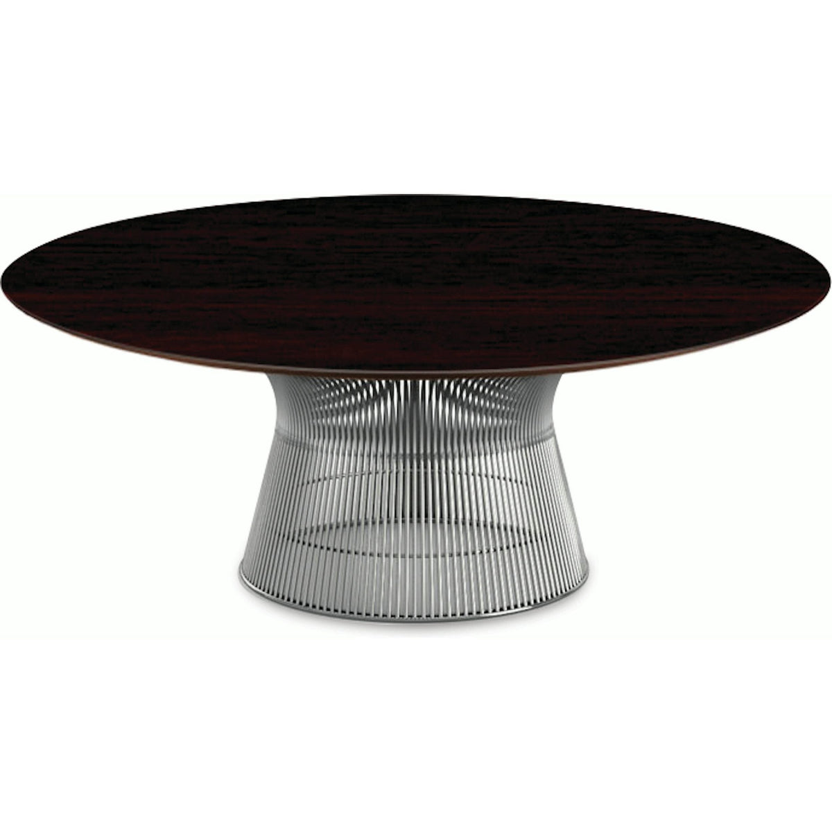 Platner Nickel 42&quot; Coffee Table Coffee Tables Knoll Reff Dark Cherry 