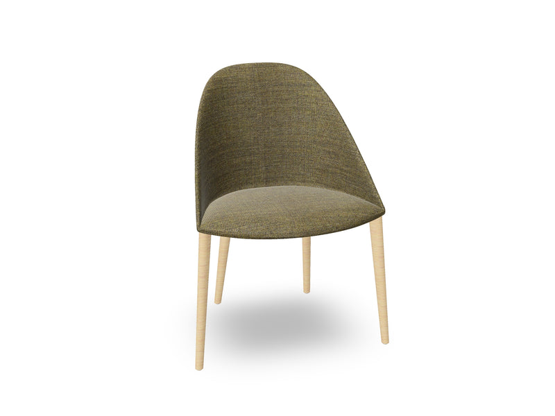 Cila Fully Upholstered Chair With Timber Oak Four-leg Base