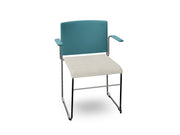 Stacy Sled Chair with Armrests Armchair Arper Chrome Finish Steel - CRO PS00003 
