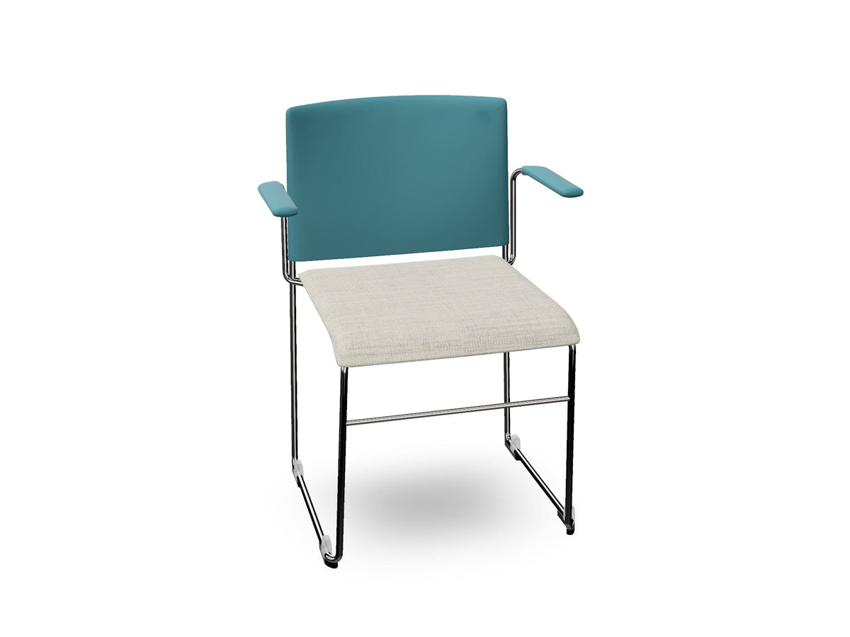 Stacy Sled Chair with Armrests Armchair Arper Chrome Finish Steel - CRO PS00003 