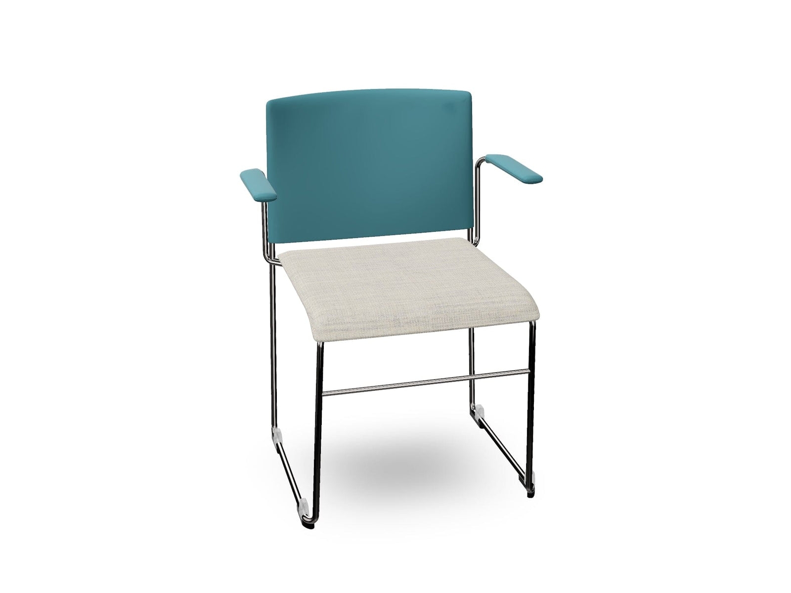 Stacy Sled Chair with Armrests Armchair Arper Chrome Finish Steel - CRO PS00003 