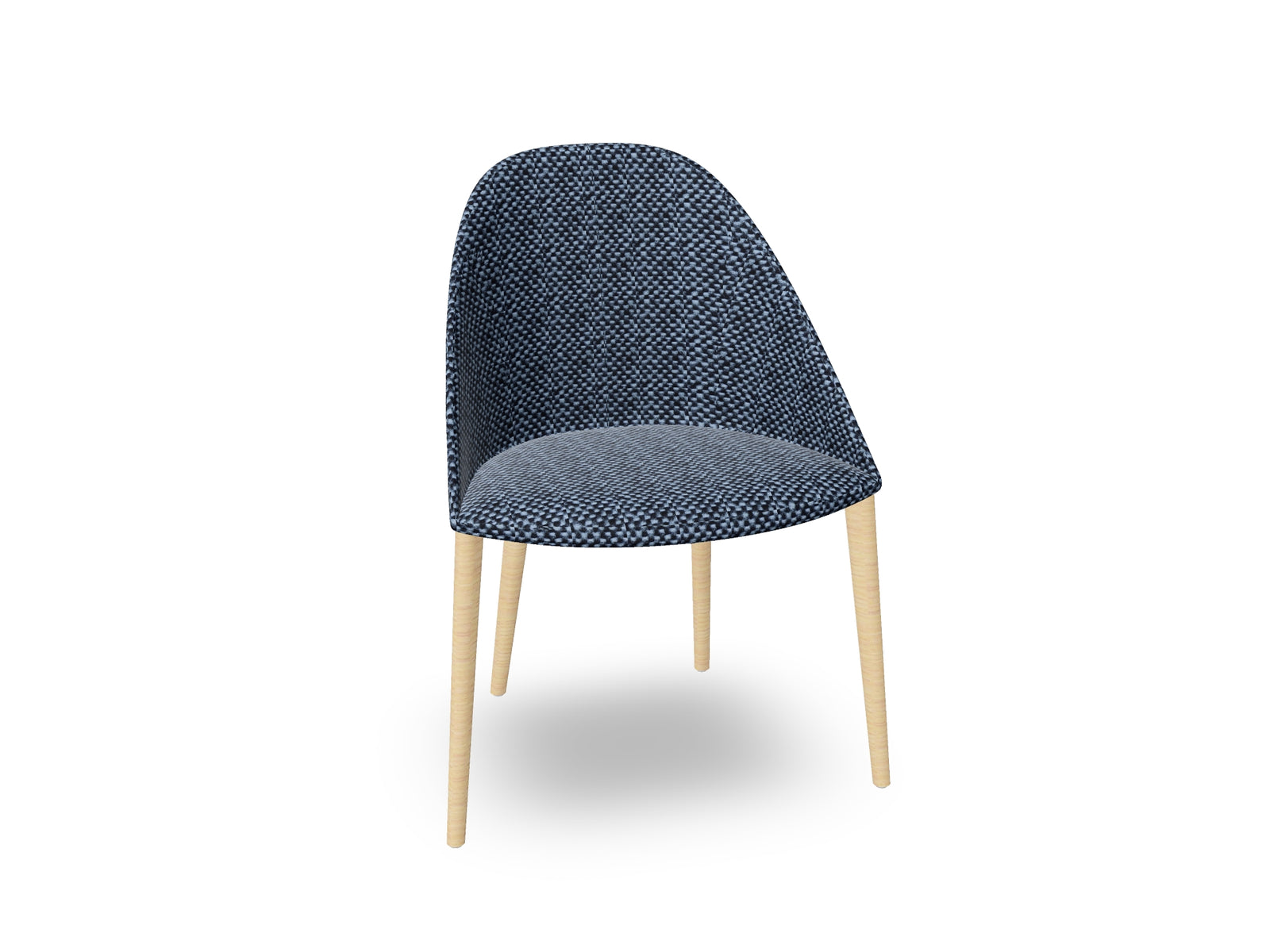 Cila Fully Upholstered Chair With Timber Oak Four-leg Base