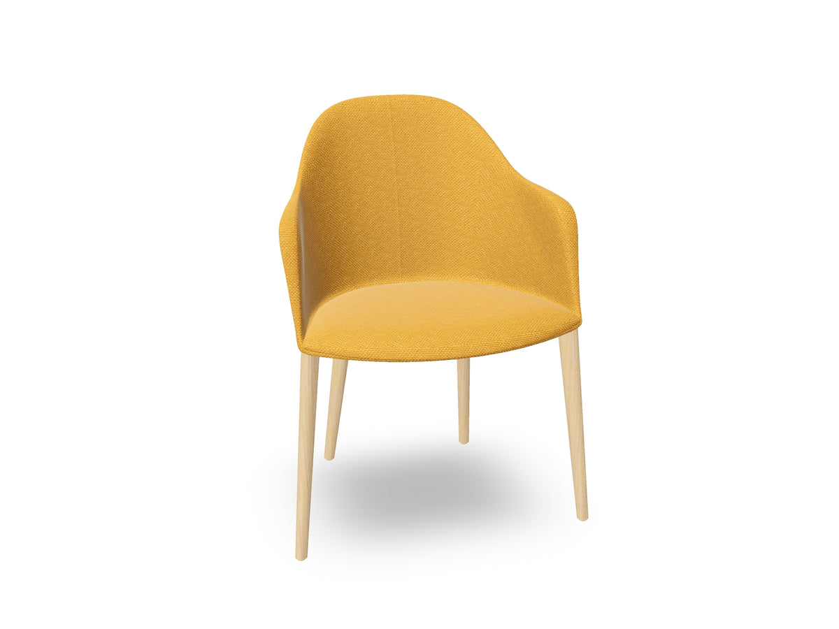 Cila Fully Upholstered Armchair with Timber Oak Four-leg Base