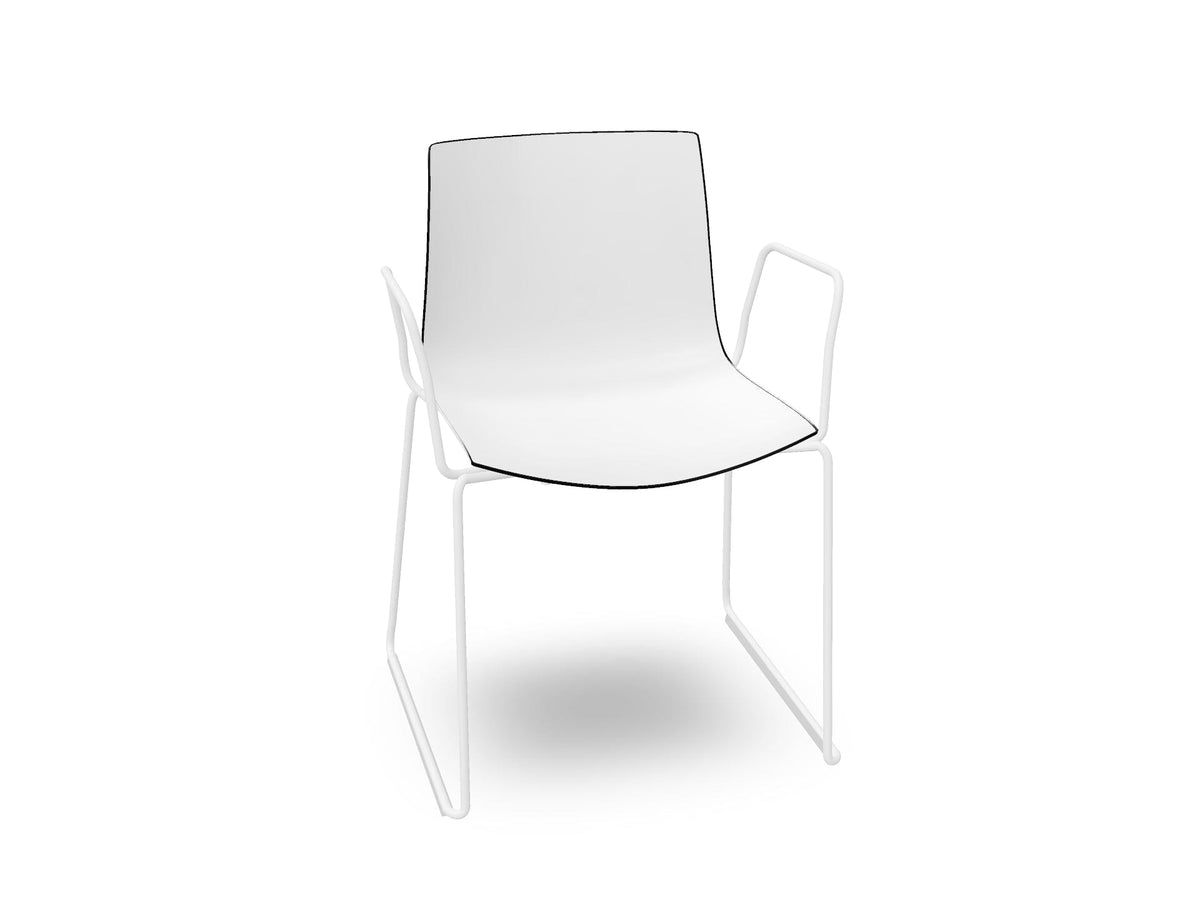 Catifa 46 Polypropylene Bi-Color Sled Base Chair Side/Dining Arper 