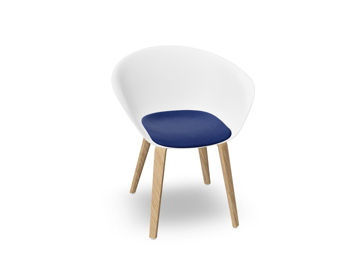 Duna 02 Wood Leg Chair With Seat Cushion Chairs Arper 