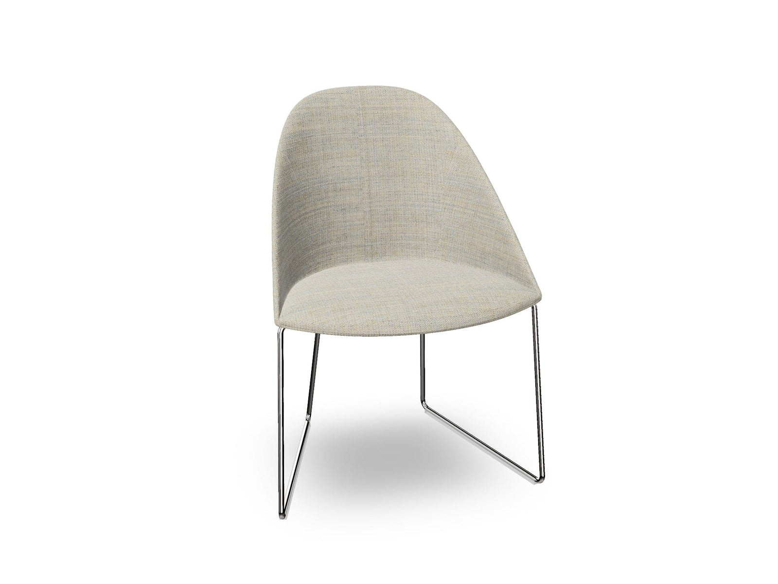 Cila Fully Upholstered Chair With Sled Base Chairs Arper 