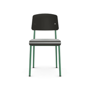 Prouve Standard SP Chair Side/Dining Vitra Deep Black Prouvé Blé Vert powder-coated (smooth) Glides for carpet