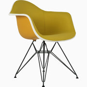 Eames Molded Plastic Upholstered Arm Chair with Wire Base Side/Dining herman miller 