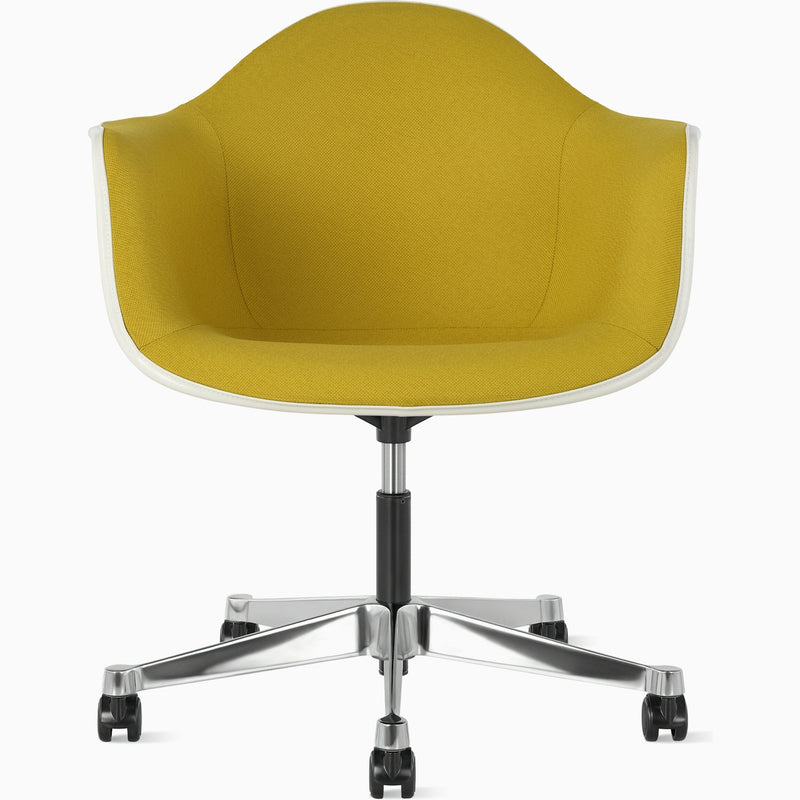 Eames Molded Upholstered Armchair with Task Base task chair herman miller 