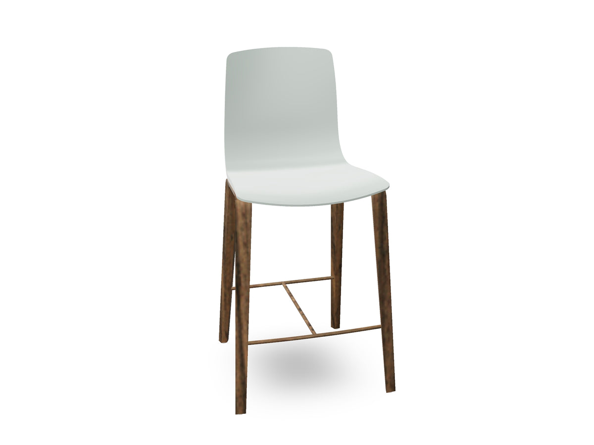 Aava 02-4 Wood Legs Polypropylene Counter &amp; Bar Stool