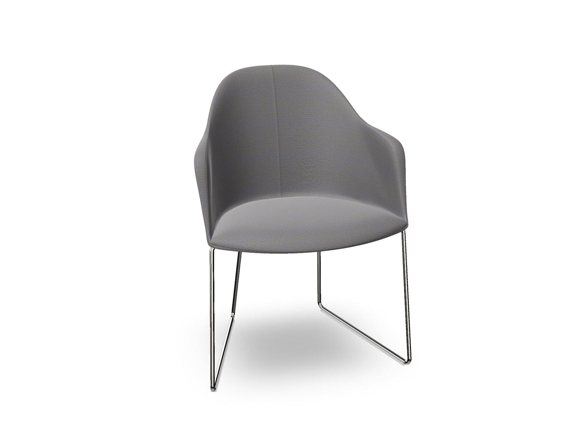 Cila Fully Upholstered Armchair With Sled Base Chairs Arper 