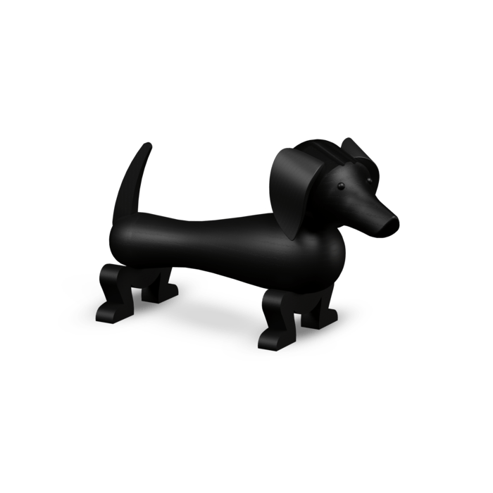 Kay Bojesen Dog, Dark Stained Oak (7.7 in)