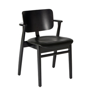 Domus Chair lounge chair Artek Black Stained Birch Frame Finish / Black Leather Prestige Seat 