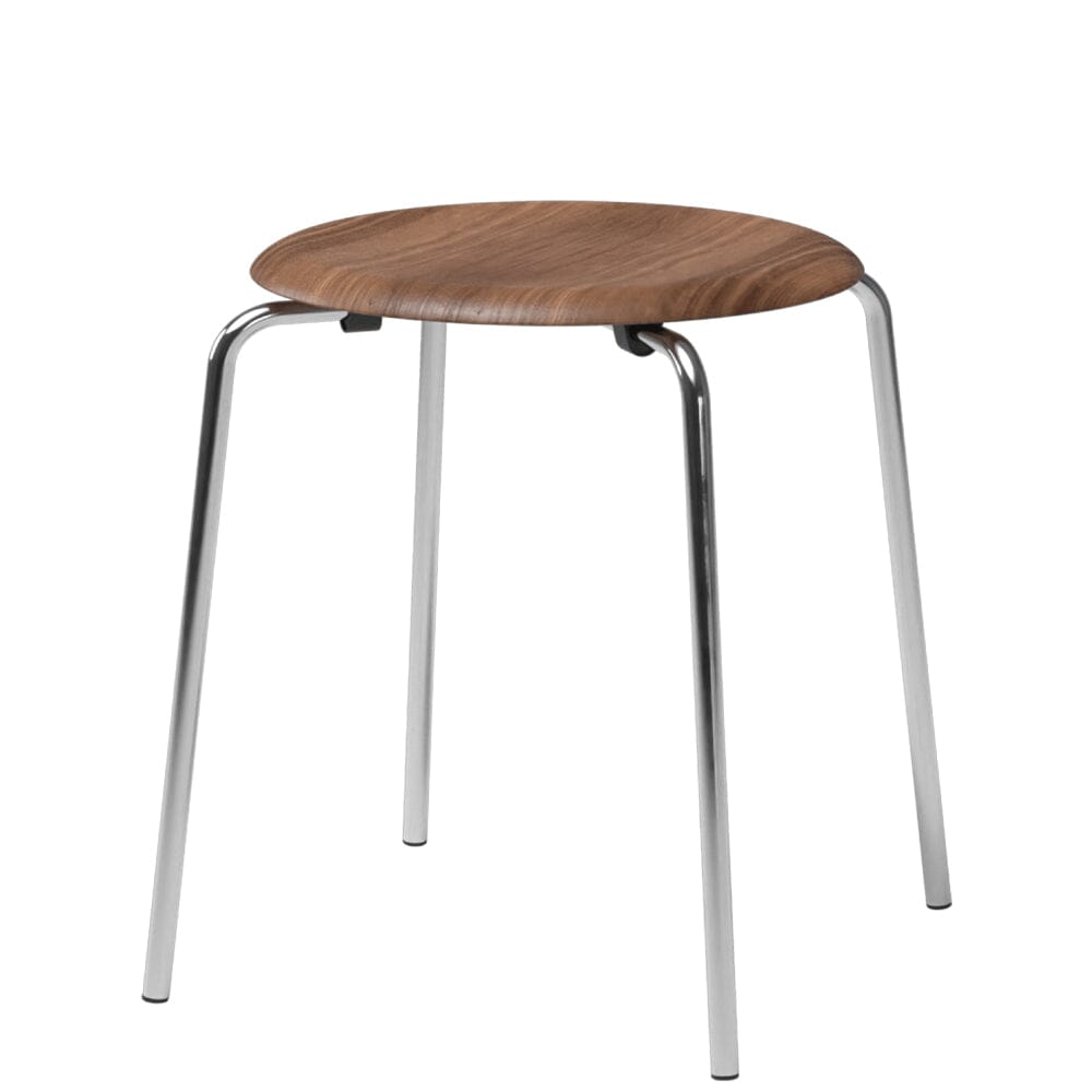 Dot Stool Stools Fritz Hansen Walnut & chromed base 