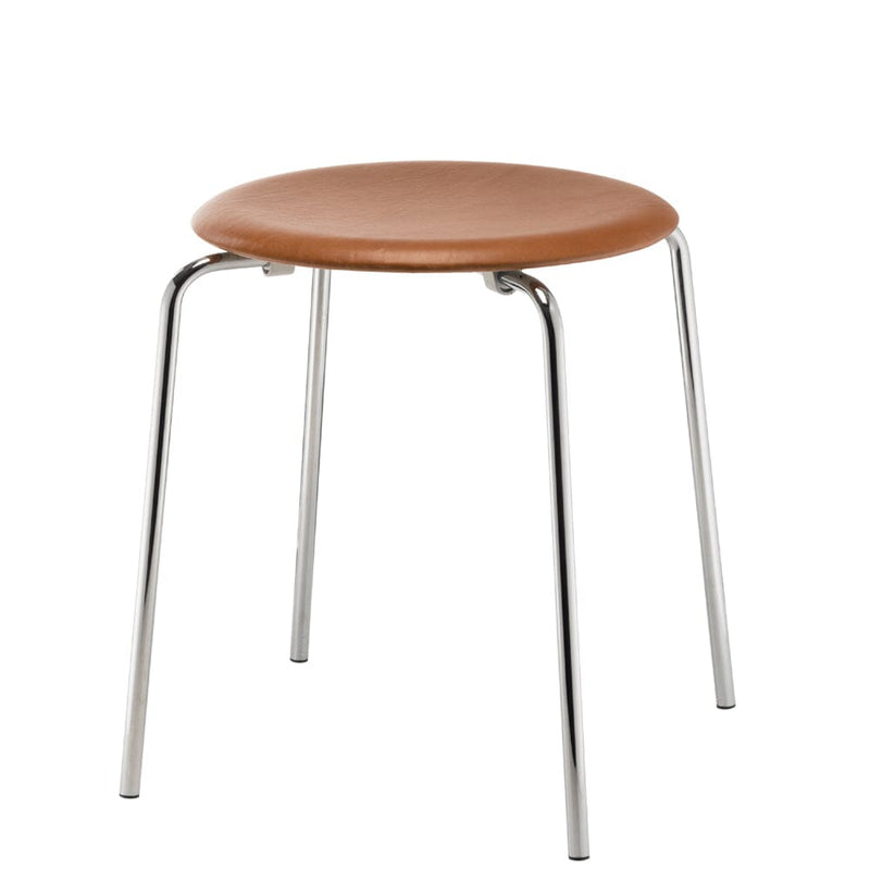 Dot Stool Stools Fritz Hansen Walnut leather & Chomed steel 