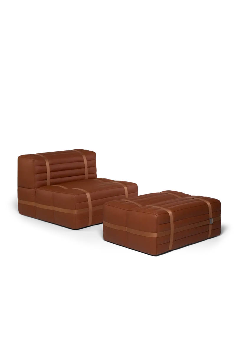 Haybale Lounge Chair with Footstool