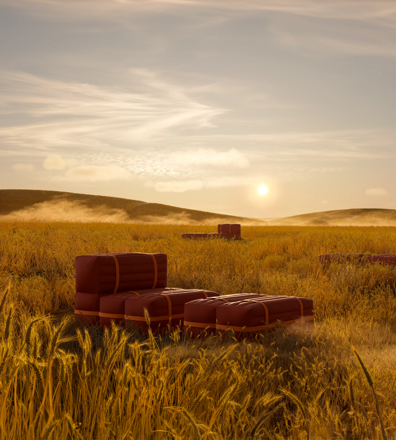 Haybale Lounge Chair with Footstool