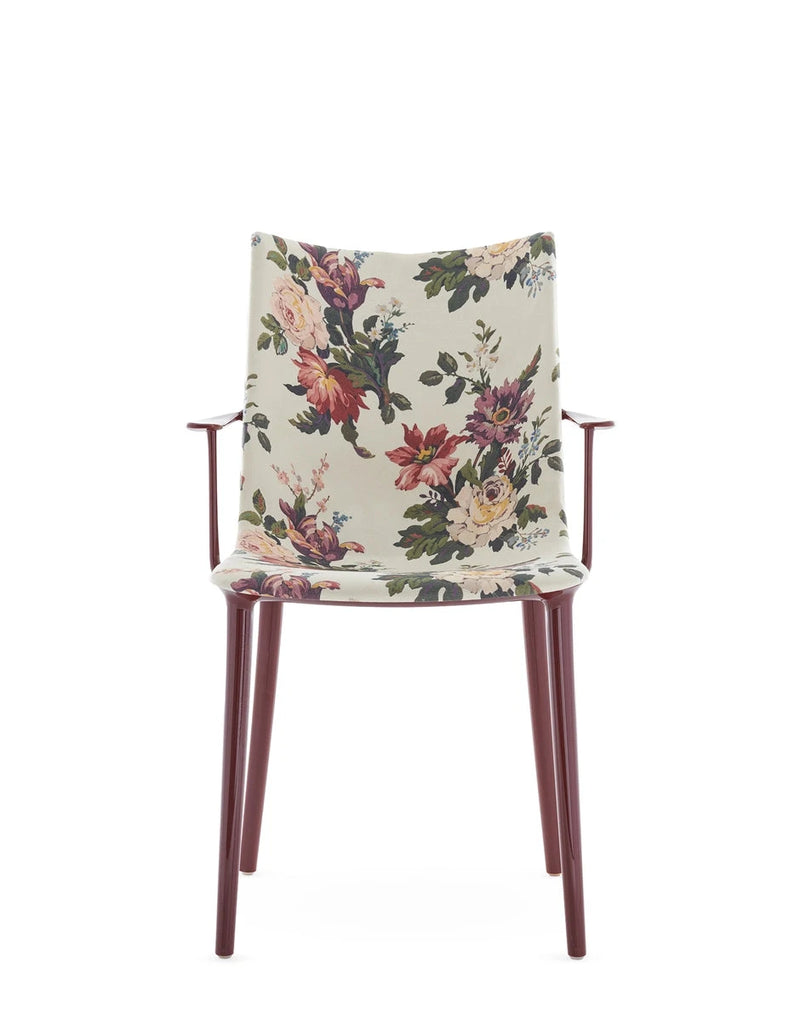 H.H.H. Chair Upholstered Armchair Kartell Flowers Fabric - dragonfly / burgundy 