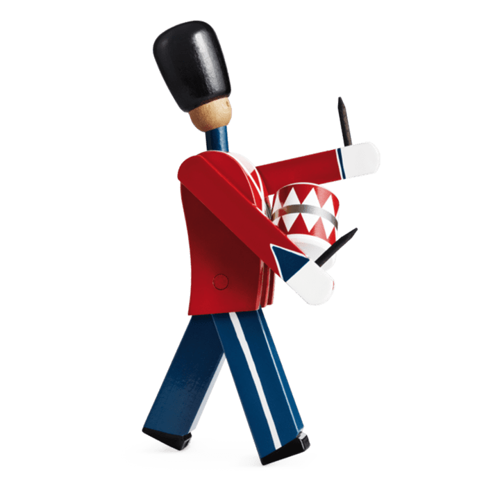 Kay Bojesen Drummer, Small, Red/Blue/White, view 2