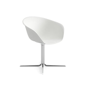 Duna 02 Four Ways Swivel Base Polypropylene Chair Chairs Arper Chromed Steel White-PP0001 