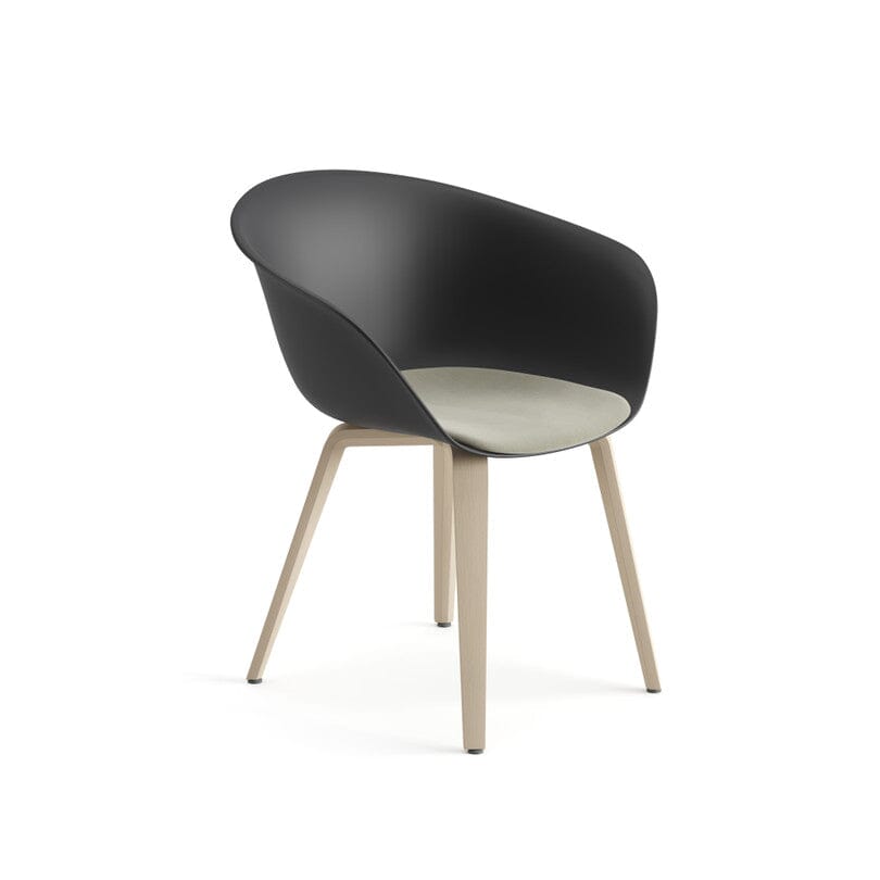 Duna 02 Wood Leg Chair With Seat Cushion Chairs Arper 