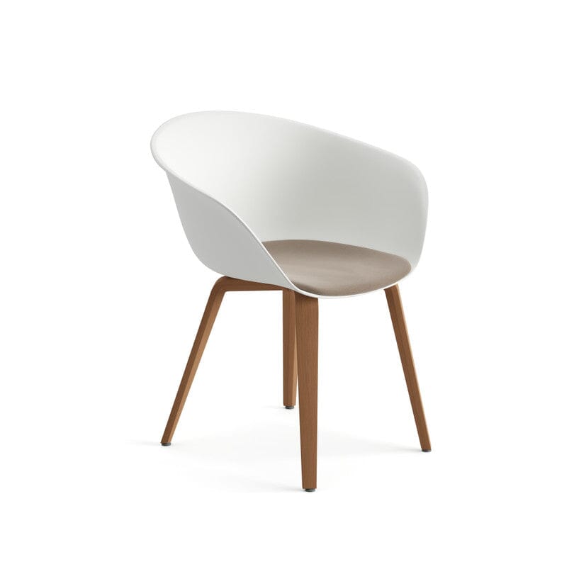 Duna 02 Wood Leg Chair With Seat Cushion Chairs Arper 