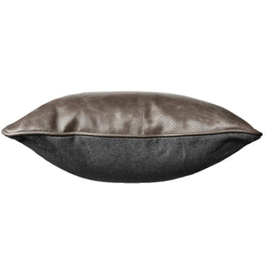 Duo Pillow Pillows Gus Modern Large Saddle Gray Leather/Stockholm Graphite 