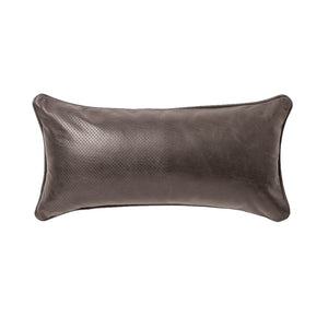 Duo Pillow Pillows Gus Modern Small Saddle Gray Leather/Stockholm Graphite 