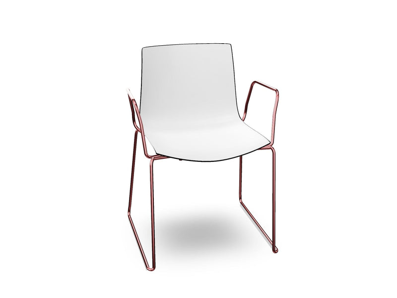 Catifa 46 Polypropylene Bi-Color Sled Base Chair Side/Dining Arper 