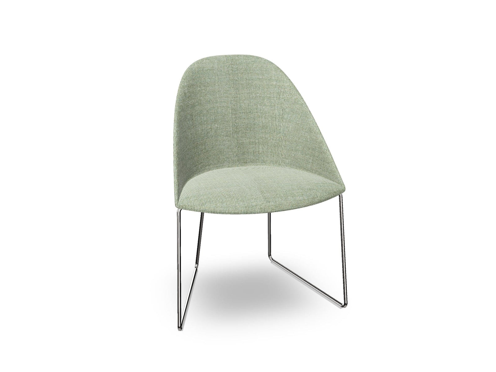 Cila Fully Upholstered Chair With Sled Base Chairs Arper 
