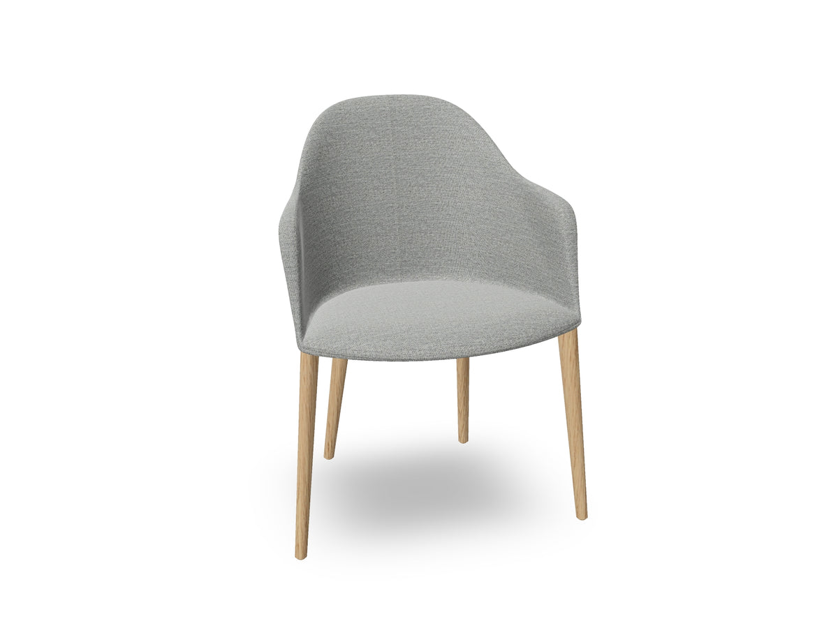 Cila Fully Upholstered Armchair with Timber Oak Four-leg Base