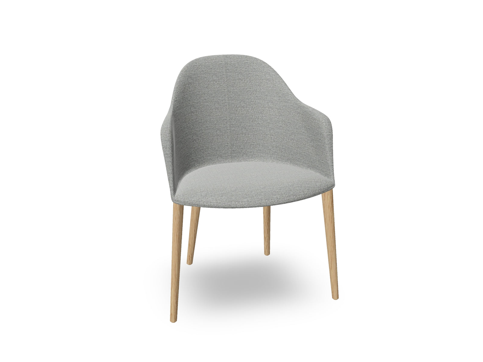 Cila Fully Upholstered Armchair with Timber Oak Four-leg Base